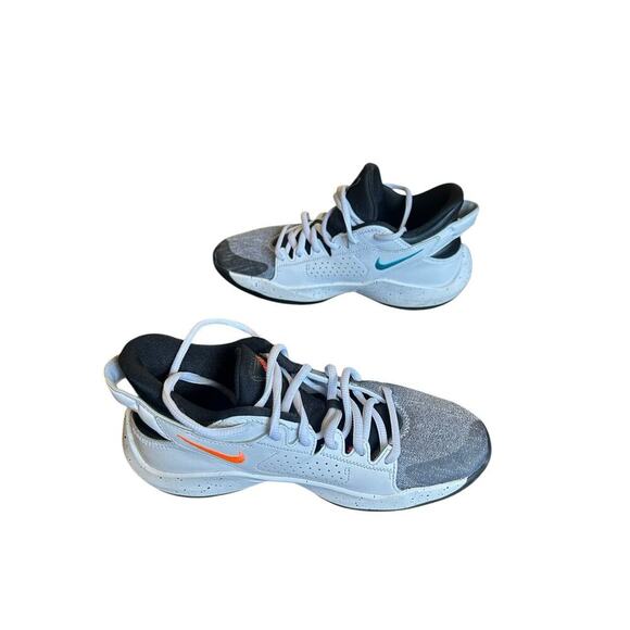 Nike Zoom Freak 2 Denim size 5.5 Youth White Gray Orange Turquoise Sneakers Kid - Picture 4 of 10